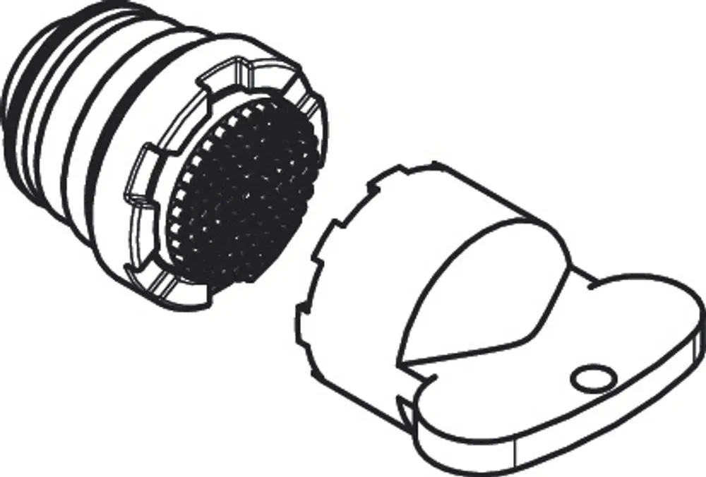 Axor Strahlformer mit runder, perforierter Oberfläche und abnehmbarem Deckel. Entwickelt zur Optimierung des Wasserflusses in sanitärer Einrichtung.